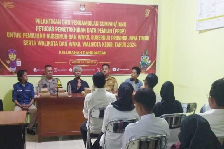 KPU Kota Kediri melalui PPS Lantik 782 Pantarlih untuk Pilkada Serentak 2024