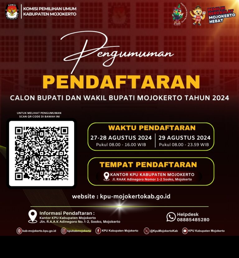 KPU: PENGUMUMAN PENDAFTARAN PASANGAN CALON BUPATI DAN WAKIL BUPATI TAHUN 2024